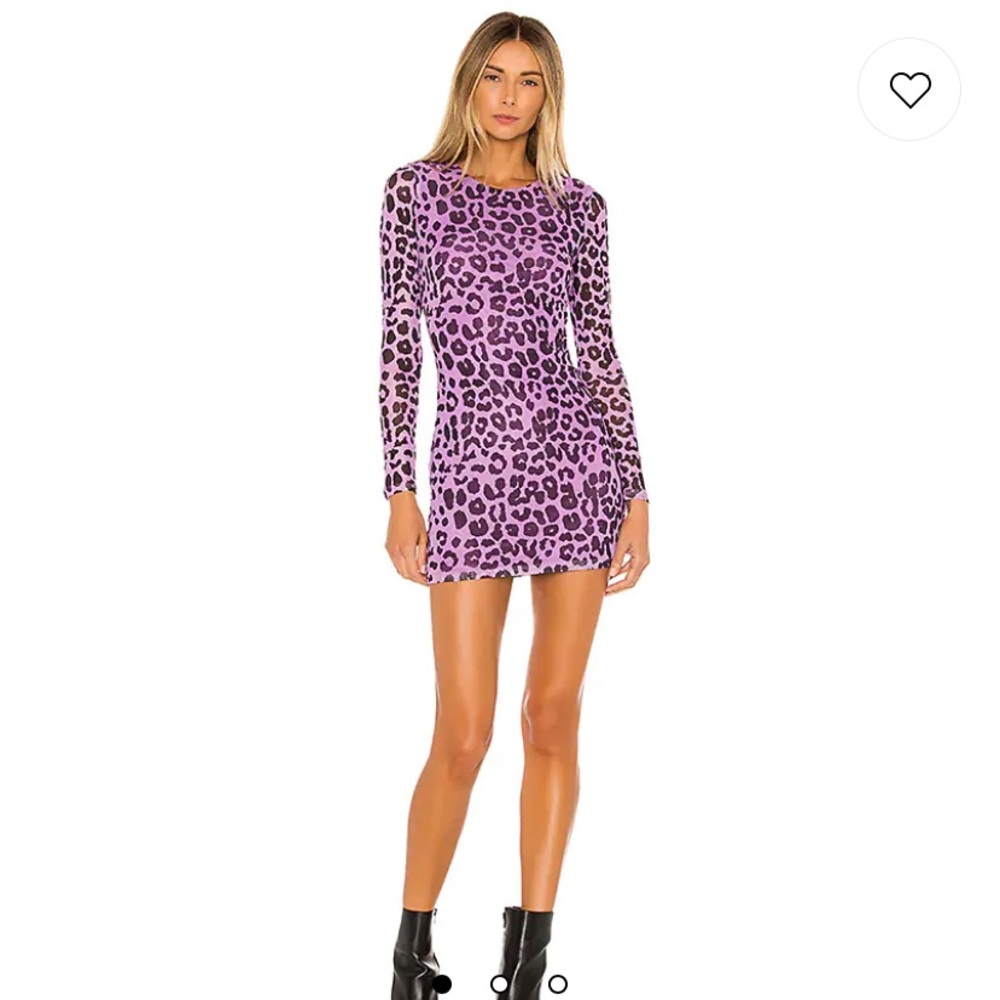 Lovers + Friends Sasha Mini Dress in Purple Leopard Size Small